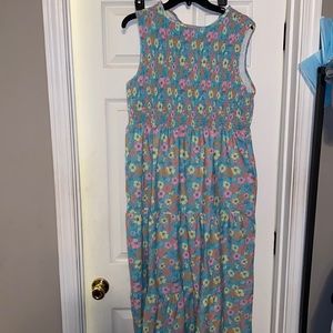 Smocked top tiered dress